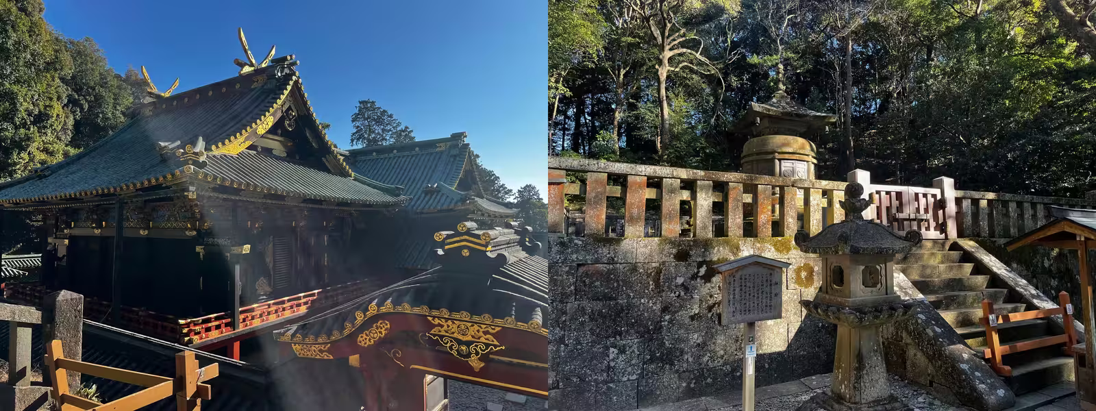 権現造の手本となる本殿と石の間。神廟がさらに上だ。